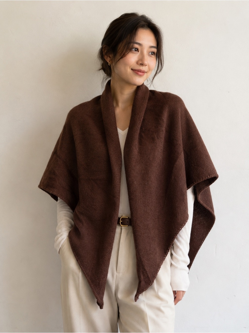 Loro Piana cashmere shawl cape sweater